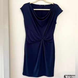 Michael Kors Business Cowl Neck Stretch Dress Navy Size Medium